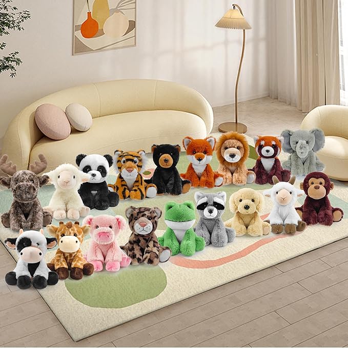 Elephant Stuffed Animal Toys, 8.5 Inch Soft and Cuddly Elephant Plush Animals Toy, Cute and Realistic Animals Gifts for Boys and Girls Toy for Toddlers 1-3
