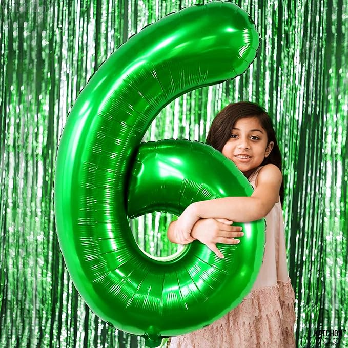 KatchOn, Giant Dark Green Number 6 Balloon - 40 Inch | 6th Birthday Balloons for 6th Birthday Decorations | 6 balloons for Birthday | Six Balloon Number | 6 Year Old balloon for 6 Year Decorations