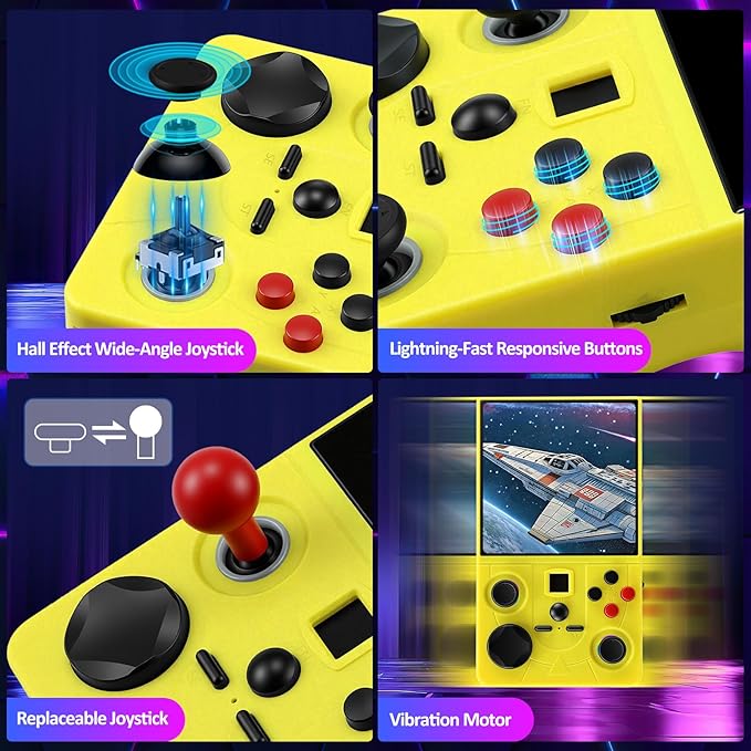 DC40V Retro Handheld Game Console - 4.0 Inch Retro Gaming Console with Preloaded 20,000+ Classic Games, Open Source Linux System, Built-in 64G TF Card, Portable Pocket Hand Held Video Game