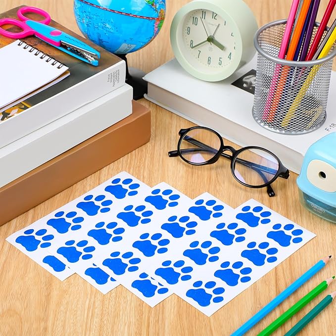 120 Pairs Blue Eye Black Bulk Tiger Paw Football Stickers Sport Glitter Eyeblack Sticker Team Spirit Accessories for University College Game Day Sports Fans Themed Party Supplies