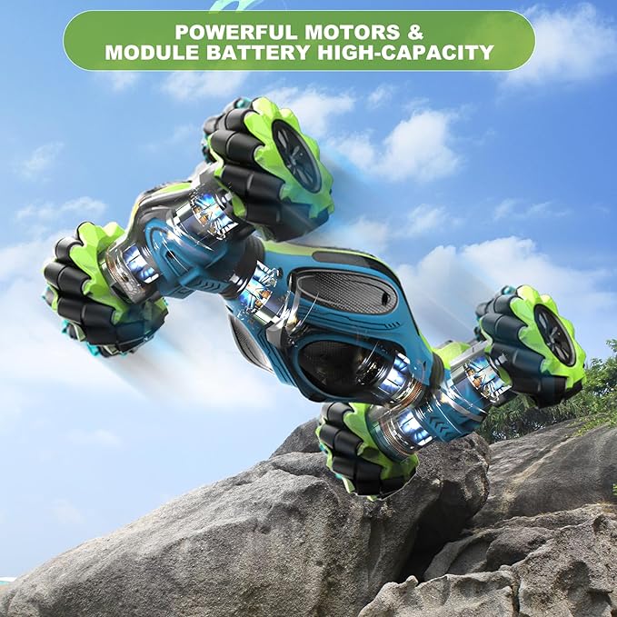 RC Cars,1:12 Gesture Sensing Stunt Car Toys for Boys Girls 6-12 Year Old, 4WD Hand Remote Control Toy 360° Rotate Transform Off-Road Drift with Lights Sound, Birthday Xmas Gifts for Kids