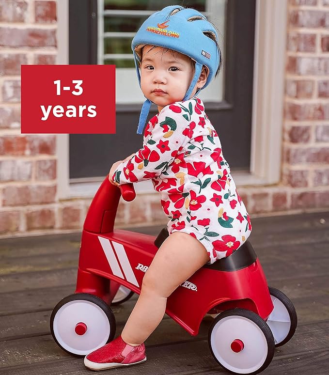 Radio Flyer Scoot About Sport Ride On, Ages 1-3, Stable Wide Front Wheels, Front Steering, Clear Kick Path, Under Seat Storage, Easy-Glide Wheels, Toddler Ride On, Amazon Exclusive