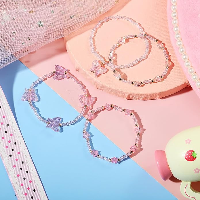 PinkSheep Toddler Jewelry Kids Necklace Choker and Bracelet 3 Pack 9pcs, Little Girls Jewelry In Box, Flower Girl Gift Kids Girls Accessories