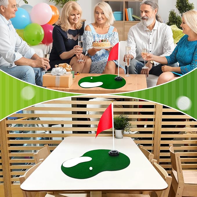 Tinideya 4 Set Golf Centerpieces Table Decorations Golf Party Supplies Including Ball Sand Trap Red Flag Plastic Flag Stand for Sport Themed Birthday Party Decor