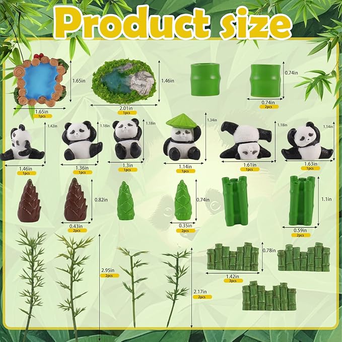 23PCS Panda Cake Toppers Panda Cake Decorations for birthday party supplies