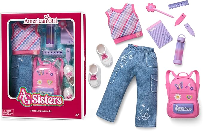 American Girl, AG Sisters School Style Fashion Set, Doll Clothes, for 14.5-inch Dolls, 10 pcs, for Ages 4+