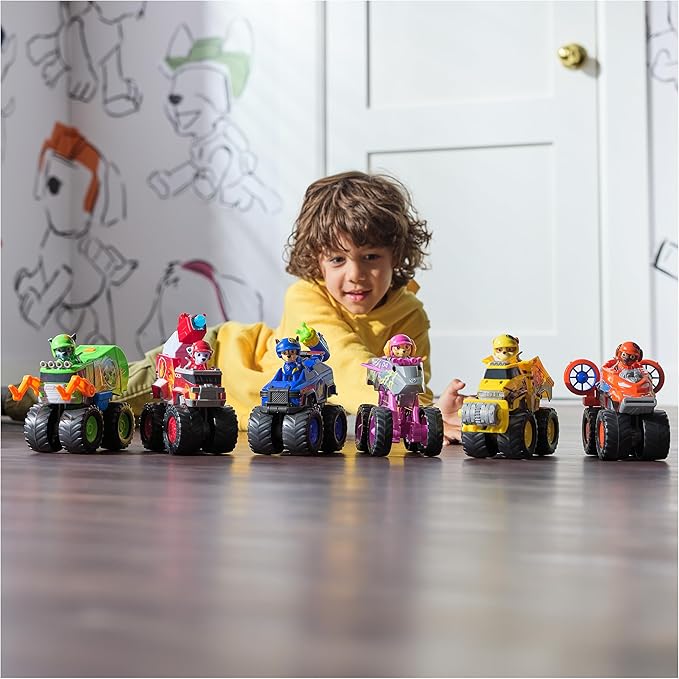 Paw Patrol: Rescue Wheels Roxi Monster Truck with Transformation and Collectible Action Figure, Toys for Boys and Girls Ages 3+