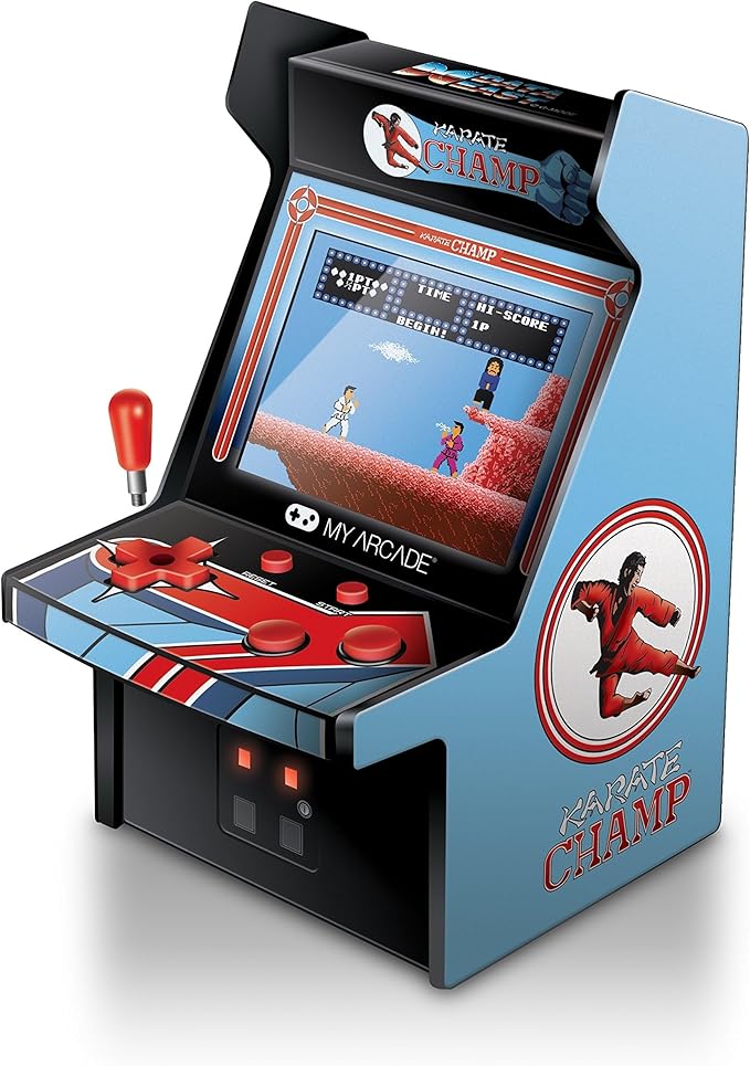 My Arcade Karate Champ Micro Player Arcade Machine: Fully Playable, 6.75 Inch Collectible, Color Display, Speaker, Volume Buttons, Headphone Jack - Electronic Games