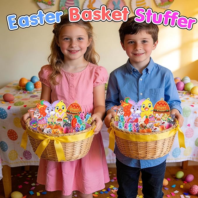 220PCS Easter Egg Fillers, Easter Basket Stuffers for Kids, Assorted Small Toys Party Favors, Easter Egg Hunt Supplies, Classroom Prizes Goodie Bags Stuffers, Easter Treats for Boys Girls