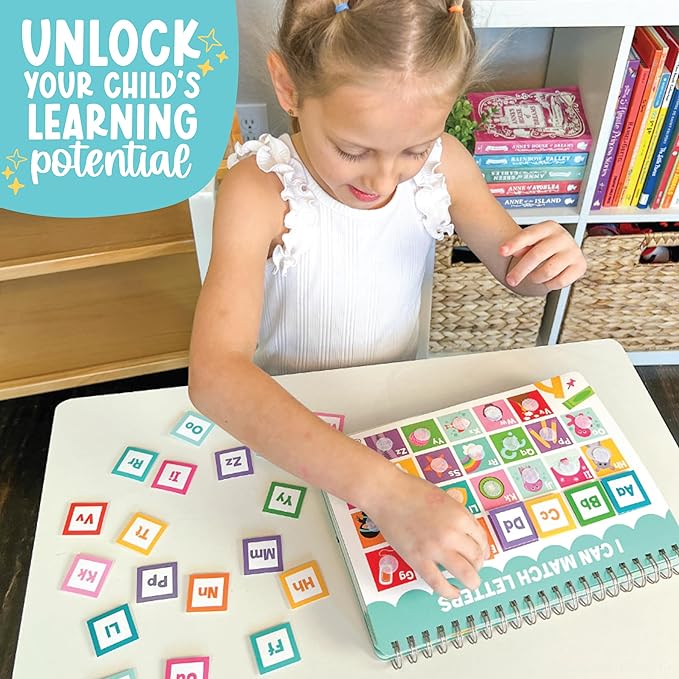 Hadley Designs My First Busy Book Toddlers 3-5, Montessori Preschool Learning Activities Age 4-5, 174 Pcs Velcro Busy Book, Travel Toys Airplane Car Quiet Time, Sensory Toys, Easter Gifts for Kids