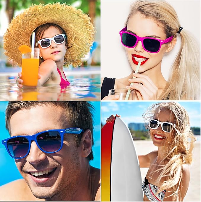 72 Pack 12 Color Neon Sunglasses Party Favors Bulk,80’s Retro Style Perfect Colorful Novelty Sun glasses Set for Birthday Party Supplies,Beach,Pool Party Favors,Goody Bag Favors for Kids Adults