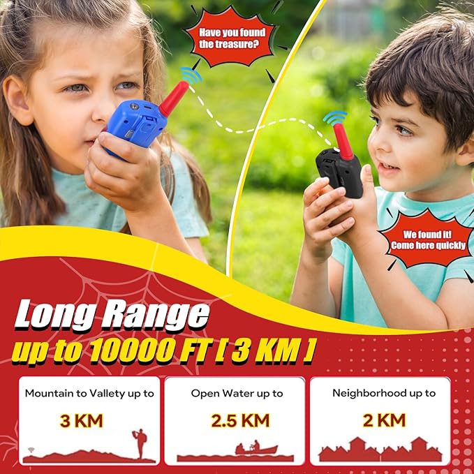 Vvinca Walkie Talkies for Kids Rechargeable 4 Pack