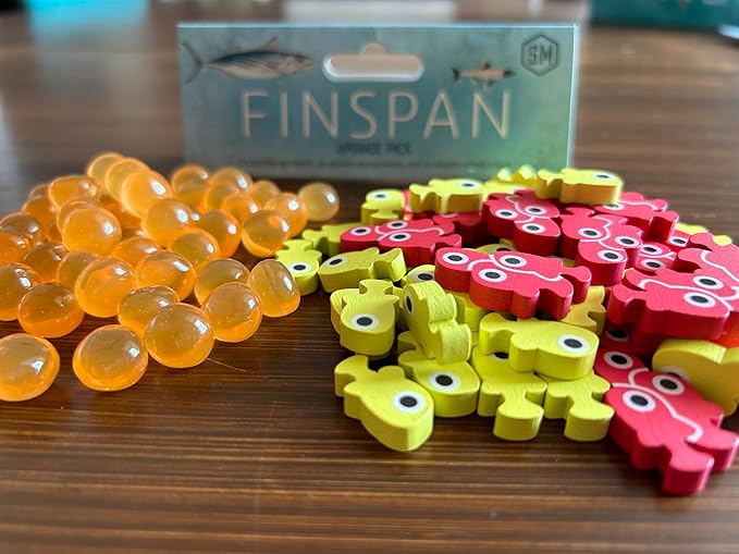 Stonemaier Games: Finspan Upgrade Pack | Squishy Eggs and Wooden Fish Tokens | 40 Young Tokens, 20 School Tokens, and 50 Squishy Egg Tokens (TPR Plastic) - Add to Finspan
