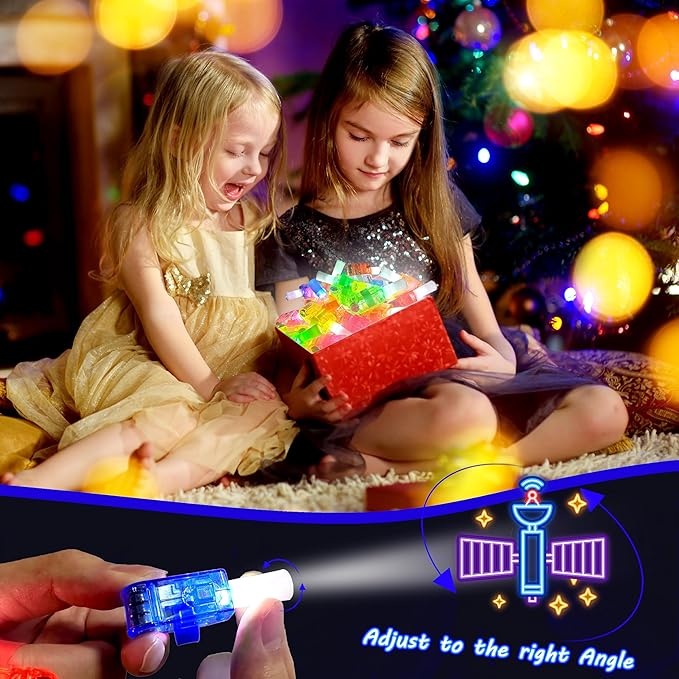 24PCS Space themed Party Favors-LED Finger Lights：Glow-in-the-Dark Light-Up Toys Bulk for Kids Boys Girls,Outer Space Party Decorations Supplies, Party Goodie Bags, Classroom Prizes, Fun Gifts