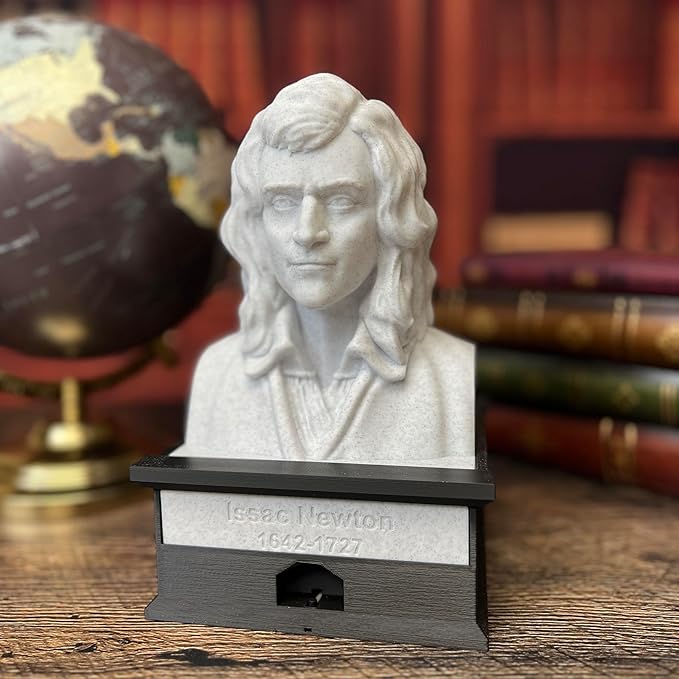 MunnyGrubbers - Issac Newton - Talking Busts - Plastic Collectible Toy - Press The Button for a Quote or Fun Fact - (Marble)