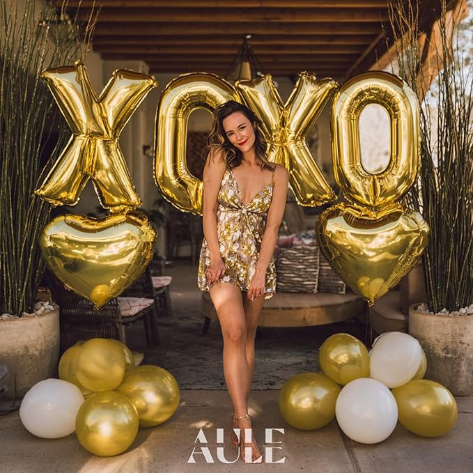 AULE 40 Inch Big Letter Balloon Gold C Large Foil Helium Alphabet Balloons A-Z for Birthday Anniversary Graduation New Year Party Decoration Supplies