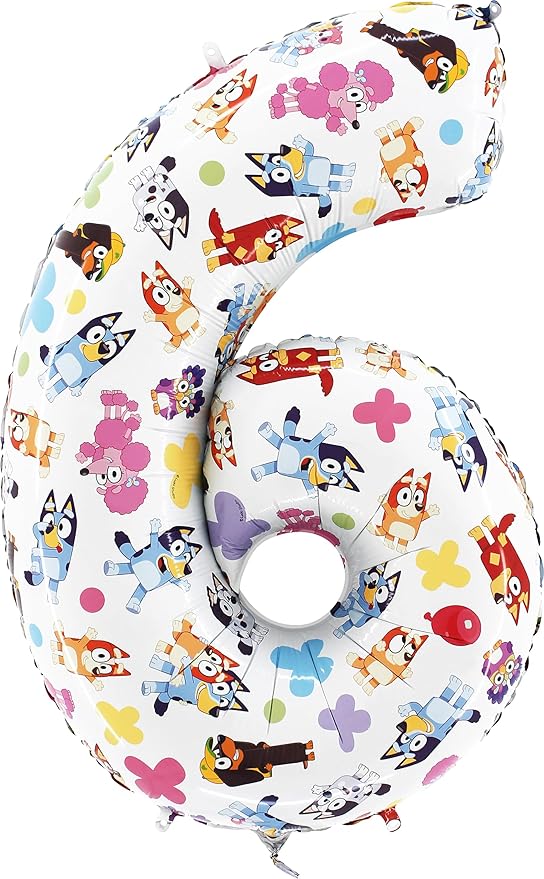 Toyland® 26 Inch Bluey & Bingo Number Foil Balloon - Kids Party Balloons - Number 1-6 Available