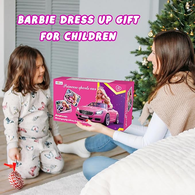 91 Pcs Doll Convertible Car Set, Doll Clothes and Accessories, Doll Playset Dress up Toys for Girls Kids Toddlers, Gift Toys for Age 3 4 5 6 7 8