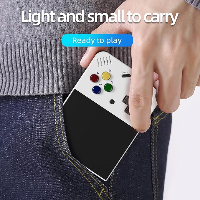 Miyoo Mini Plus Handheld Game Console 3.5 inch Classic System Retro Video Games Consoles Portable Rechargeable Hand Held 64G with Case White