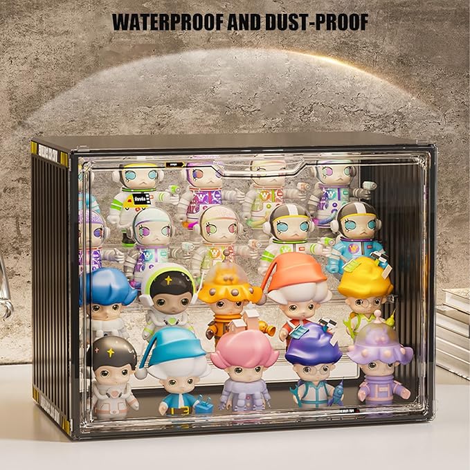 Large Acrylic Display Case Stand for Figures Unique Design 4 Tier Display Box for Collectibles Stackable Dustproof Clear Display Stand for Pop Mart Action Figures