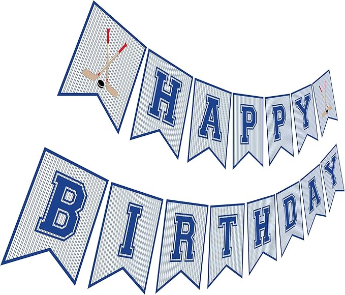 Hockey Birthday Banner, Ice Hockey Happy Birthday Sign, Hockey Party Decorations, Party Supplies