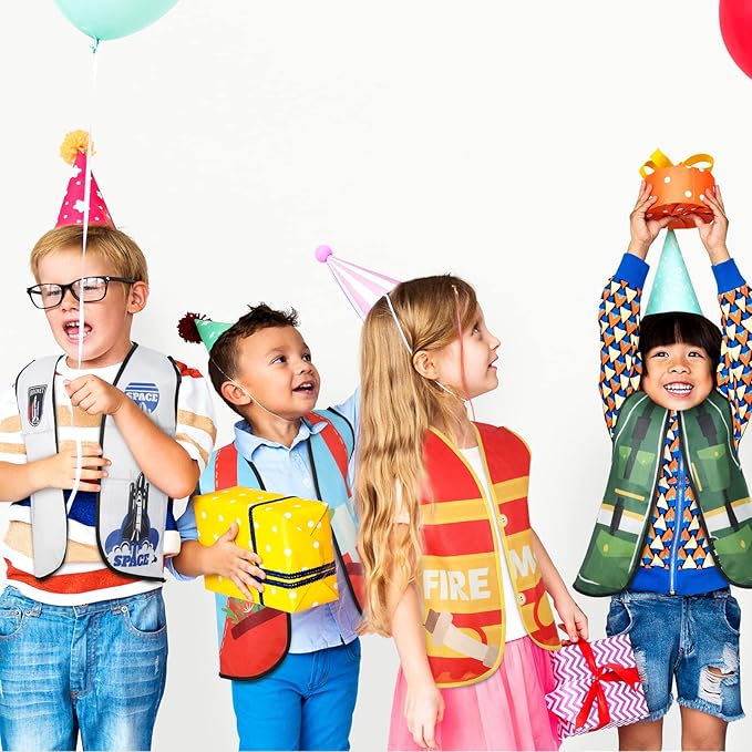 JaGely 13 Pieces Kids Dress up Clothes, Toddlers Community Helper Dress up Vest, Career Role Play Costumes, Cosplay Clothes for Girls and Boys Pretend Play Party Supplies, 13 Styles