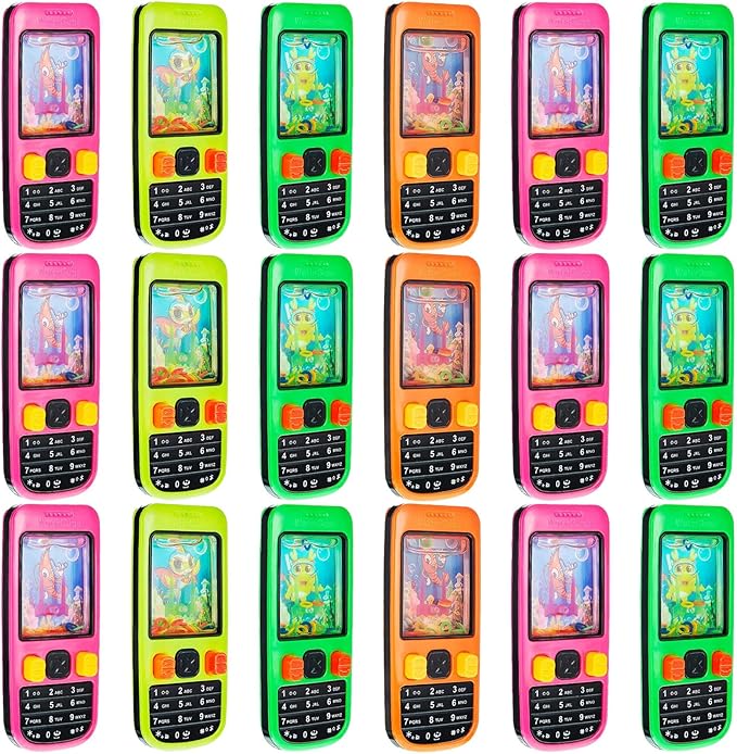 Gejoy 24 Pcs Handheld Water Ring Games Kids Party Favors Cellphone Water Ring Toss Game Goodie Bags Stuffers Party Favors for Kids Teenager Birthday Contest Prize (Cute)