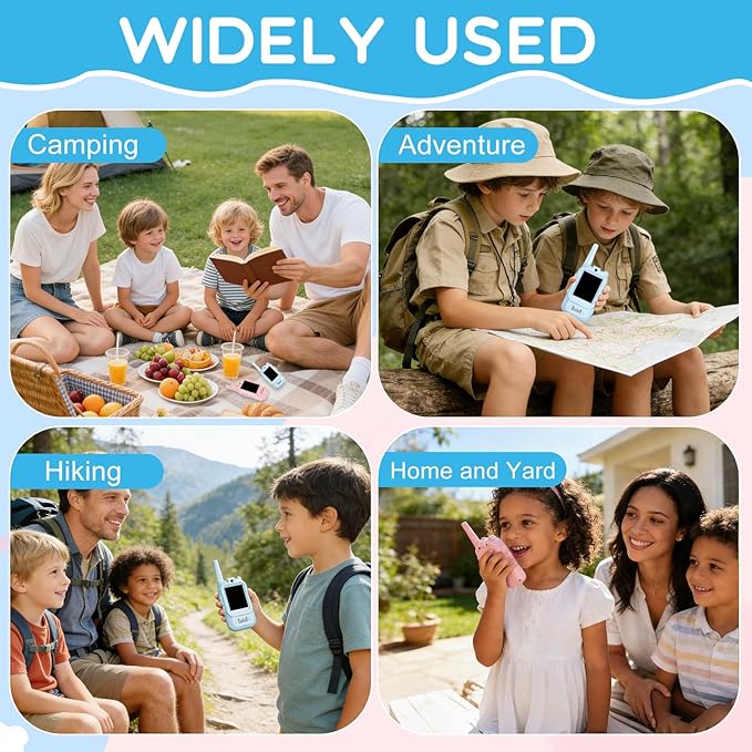 Video Walkie Talkies for Kids 2 Pack Rechargeable, Kids Walkie Talkies Long Range with screen & Voice Changer - Indoor/Outdoor Camping Toys, Great Christmas Birthday Gifts for 3-12 Year Boys and Girls