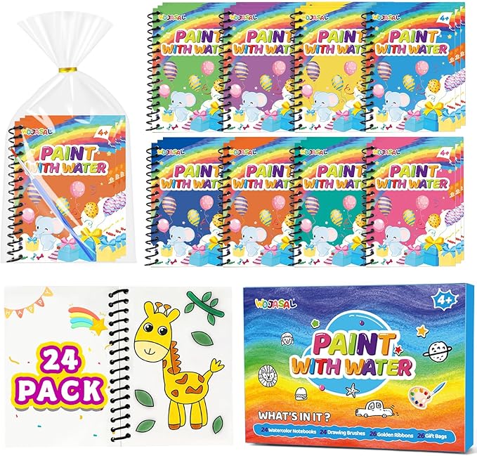 24 Pack Coloring Books Party Favors for Kids Ages 4-8 Bulk Mini Watercolor Books Easter Goodie Bags Stuffers for Kids Students Easter Return Gifts Classroom Prizes Art Crafts