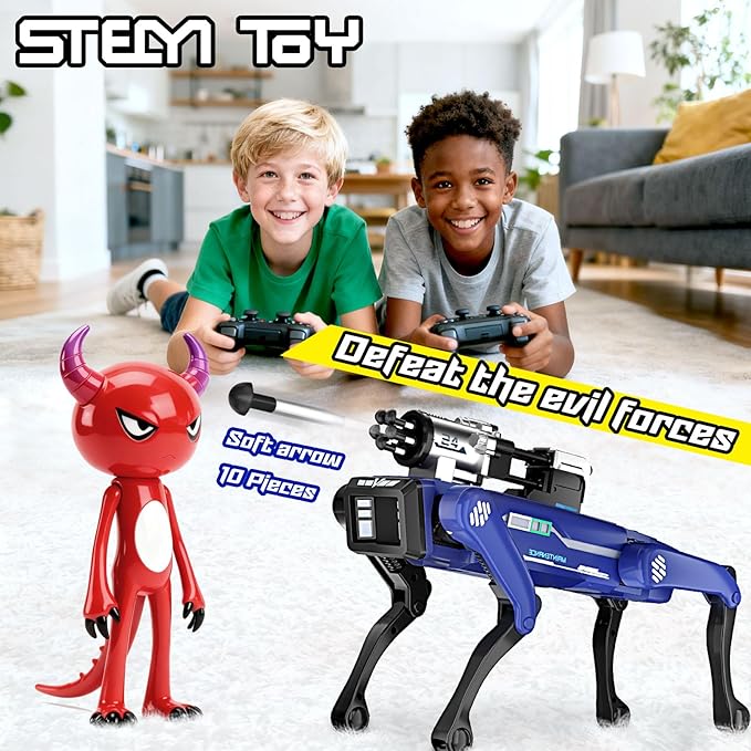 Robot Dog for Kids, Interactive STEM Pet with 20+ Actions, Policeman Version, Voice Command, 25m Range, Ideal Gift for Kids Age 6+