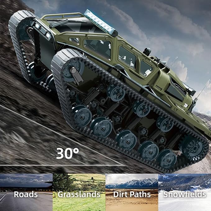 1/18 2.4G RC Tracked Off Road Vehicle C8812 Wireless Remote Drifting Car 360 Rotation LED Lights Battery Dual Motor RTR Model Hobby Grade Model for Adult Hobby(Green)
