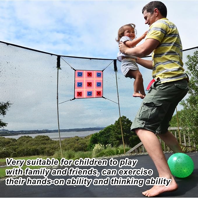 Toe Bean Bag Toss Games, Trampoline Game Accessory with Toe Frame Back Panel 10 Bean Bag for Kids Adults Family Outside & Indoor Recreation Supplies