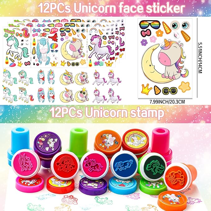 220Pcs Unicorn party favors for kids, Unicorns Theme Birthday party decoration with bracelet Tattoos for goodies bag Fillers Carnival Prizes, Pinata Filler