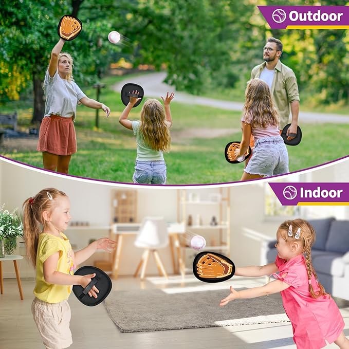 SpringFlower Catch and Toss Game, Outdoor Sport Game Toy for Toddlers Kids, Stick Ball Catch Set Toy Gifts for Boys & Girls,Kids Baseball Beach Outdoor Indoor Pool Game