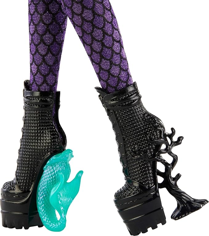 Monster High x Wednesday Doll and Accessories, Bianca Barclay Collectible in Nevermore Academy Uniform with Siren Amulet, Backpack and Doll Stand