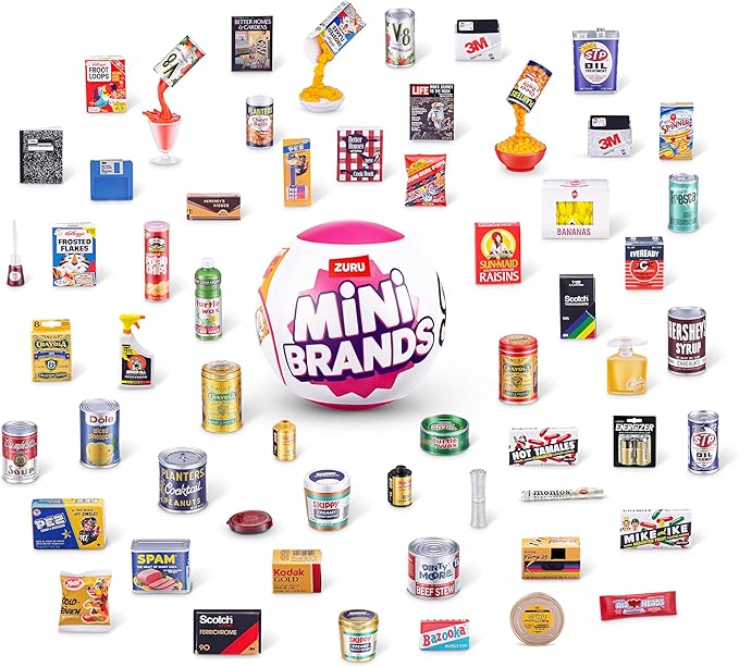 Mini Brands Retro 2 Pack Capsule with 60+ Mystery Mini's to Collect, Real Licenses, Rare Collectibles, Blind Pack, Ages 3+