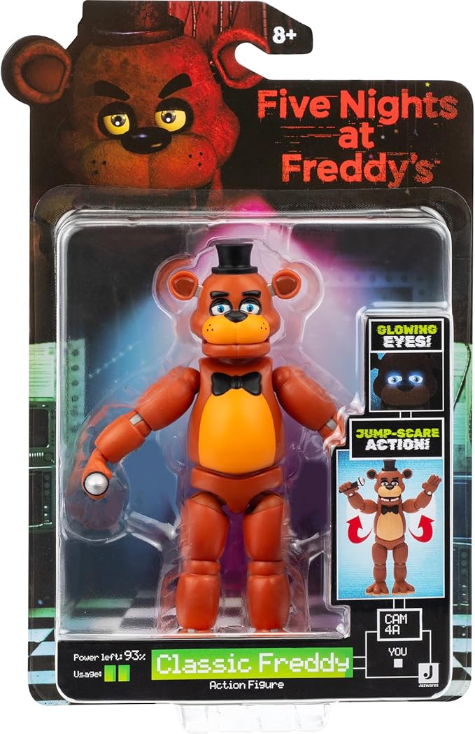 Jazwares Five Nights at Freddy’s Classic Freddy - 5-Inch Articulated Figure with Jumpscare Feature and Glow-in-The-Dark Eyes