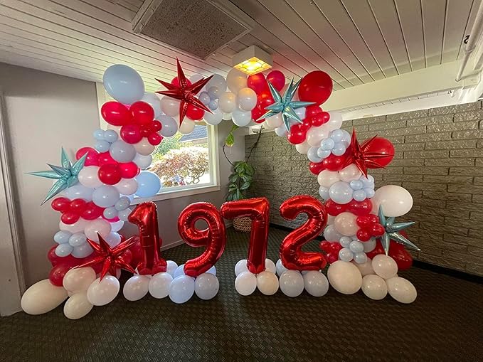 40 Inch Number 7 Balloon, 6 7 Birthday Decorations, Red Six Seven Balloons Boys Girls, 7 17 27 70 Year Old Balloon Number for Engagement, Wedding, Graduations