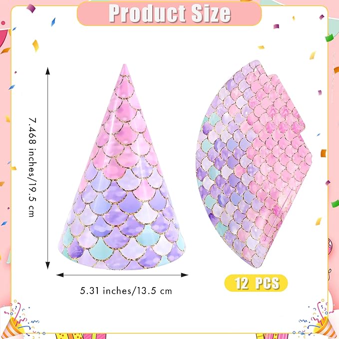 CANREVEL 12 PCS Party Hats for Adults, Party Headwear, Happy Birthday Hats, Birthday Party Decorations for Women Men