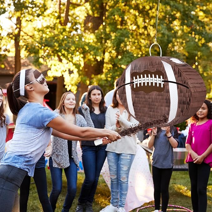 Football Pinata with Pinata Stick & Hanging Football Party Decorations Footballs Games for Footballs Sport Themed Birthday Party Supplies