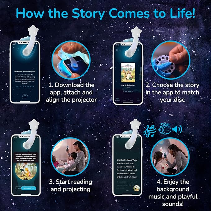 Moonlite Storytime - Mary's Little Lamb - A Magical Way to Read Together - Projector Sold Separately - Digital Bible Stories w/ Sound FX - Learning Gifts for Kids Ages 12 Months & Up