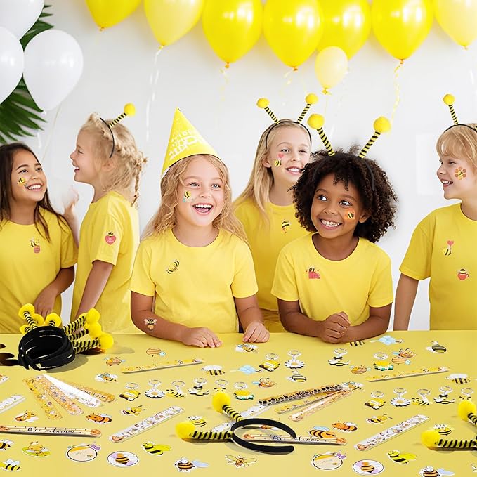 Vanblue 110 Pcs Bee Party Favors Themed Birthday Decorations Honey Bee Party Supplies Gift Bags for Classroom Decorations Class Reward Gift Prizes Goodie Bag Stuffers