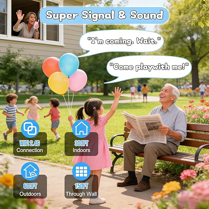 Meining Video Walkie Talkies for Kids 2 Pack, Rechargeable Long Range Two Way Radios Toys for Boys Girls, Indoor & Outdoor Adventure Camping Hiking, Birthday Gifts for 3-12 Years Old