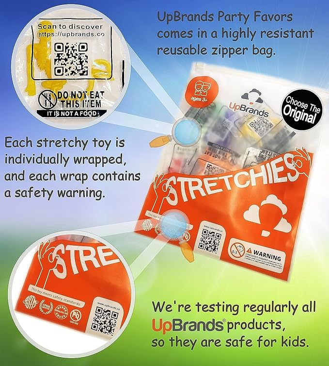 UpBrands 96-Pack Stretchy Skeletons – Halloween Party Favors Prizes, Classroom Rewards, Trick or Treat Toys, Non-Candy Skeleton Gifts for Kids Ages 3+