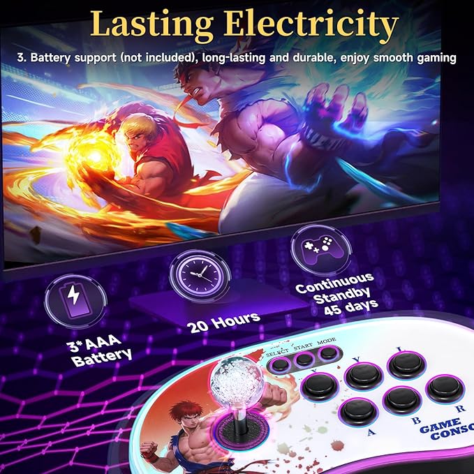 A16 Retro Game Console - Support and Wireless Connection,30000 in Classic Games,Two Separate 3D joysticks,Plug and Play 4K HD HDMI TV Game Stick Birthday Gifts for Boys and Girls