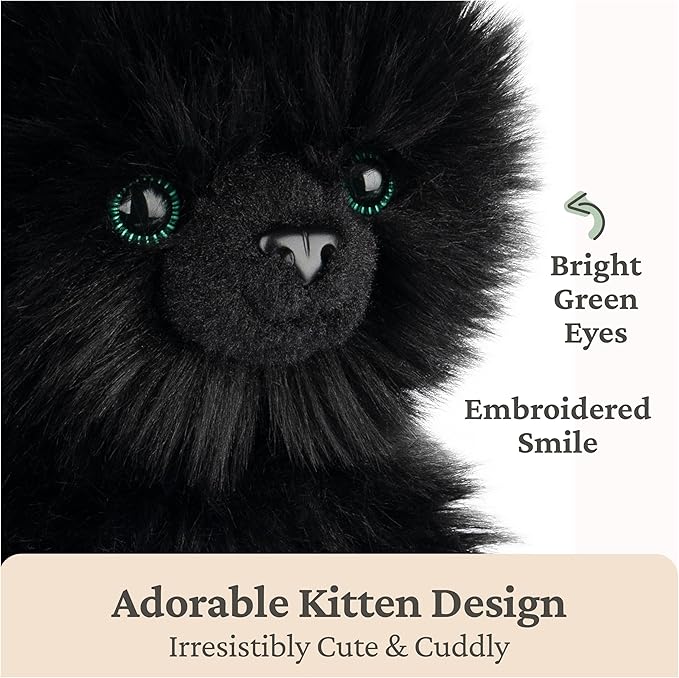 GUND Xavier Kitten Plush, Premium Cat Stuffed Animal for Ages 1 and Up, Black, 9”