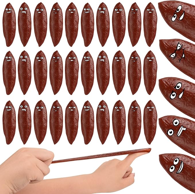 KXCOFTXI 30PCS Flying Poop Slingshot Halloween Poop Finger Slingshot Toys, Prank Finger Slingshot Novelty Toys for Birthday Party Goodie Bag Fillers（5 Style）