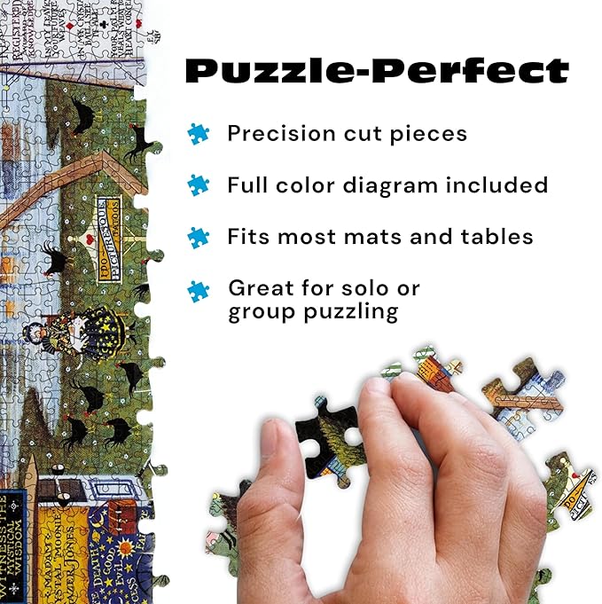 Buffalo Games – Charles Wysocki Know It All 1000 Piece Jigsaw Puzzle, Americana Folk Art Puzzle for Adults