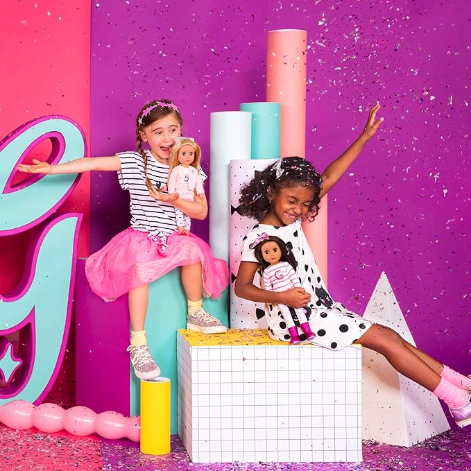 Glitter Girls – 14-Inch Fashion Doll – Blonde Hair & Green Eyes – Pink Cardigan & Skirt – Cat – Themed Outfit – 3+ Years– Fifer