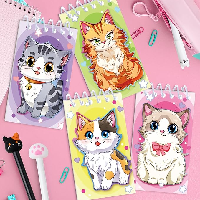 Cat Party Favors Cat Themed Party Supplies Goodie Bag Stuffers Fillers for PET Party Classroom School Reward Gift Prizes Goodie Bags Stuffers